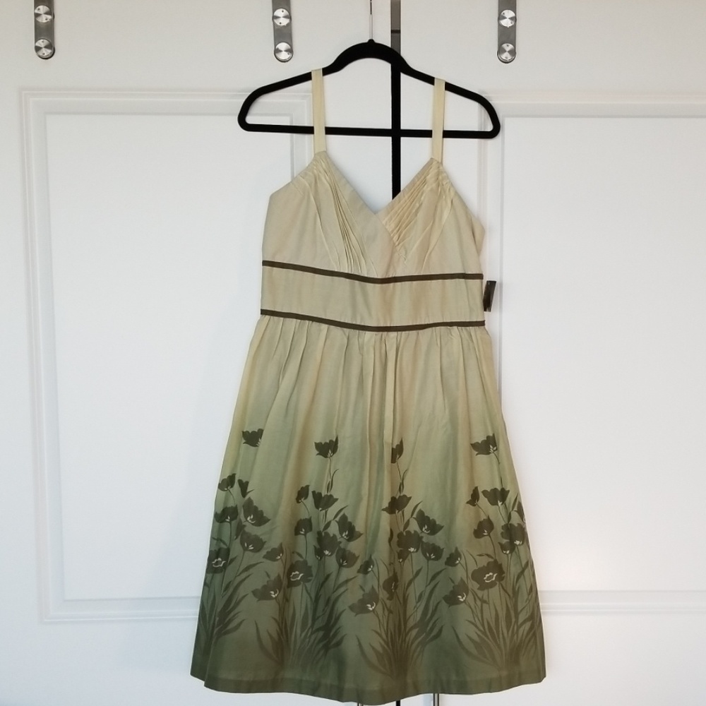 Donna Ricco sun dress, green ombre floral, cotton